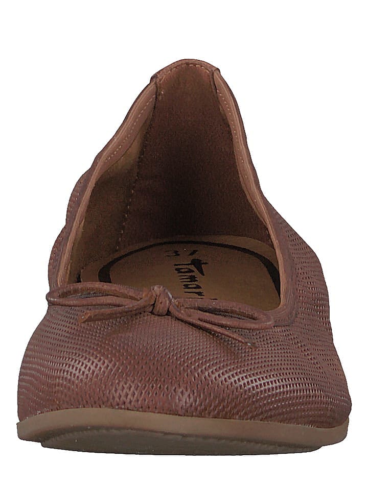 Tamaris Leder-Ballerinas in Braun günstig kaufen 35