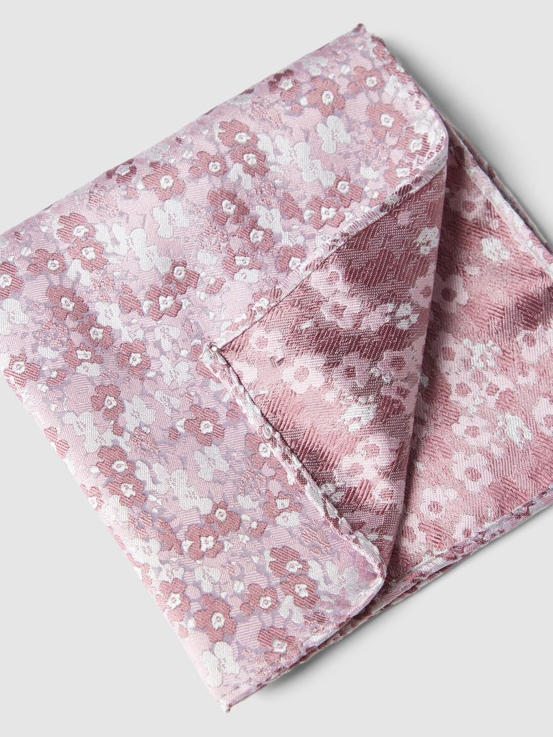 Fliege und Einstecktuch im Set mit Allover-Muster in pink