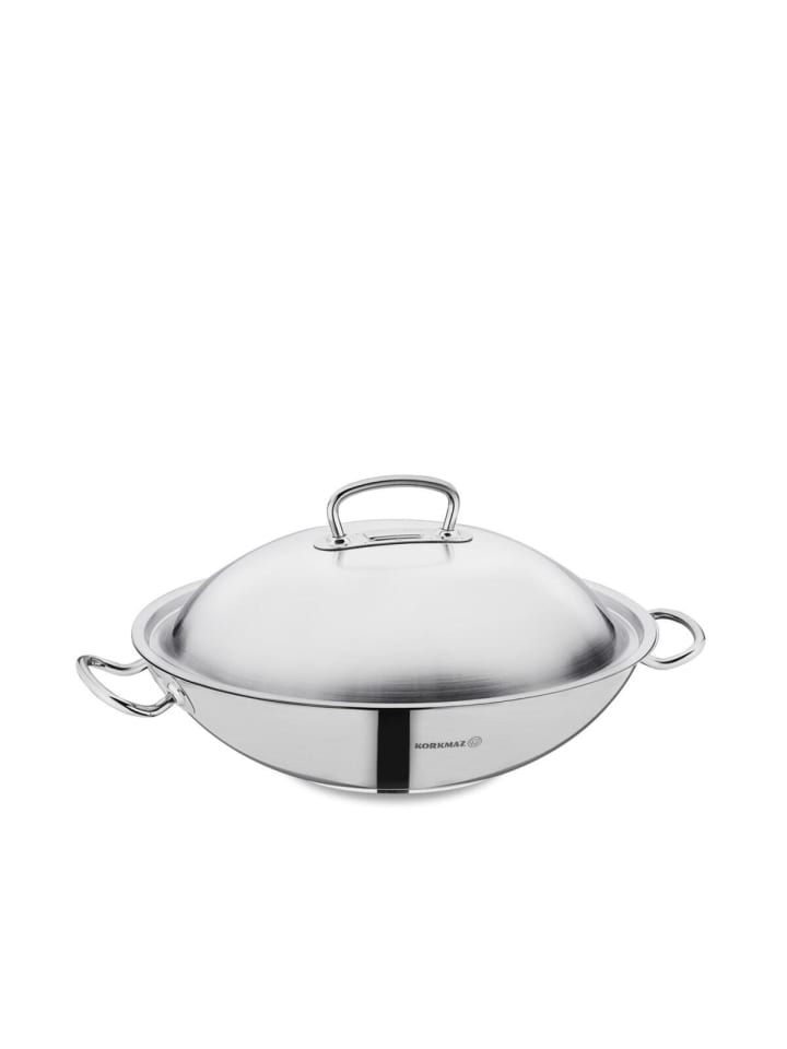 Korkmaz Korkmaz Proline Edelstahl-Wokpfanne ø32 cm - Induktionsgeeignet 5,2L in Silber günstig kaufen 32 cm