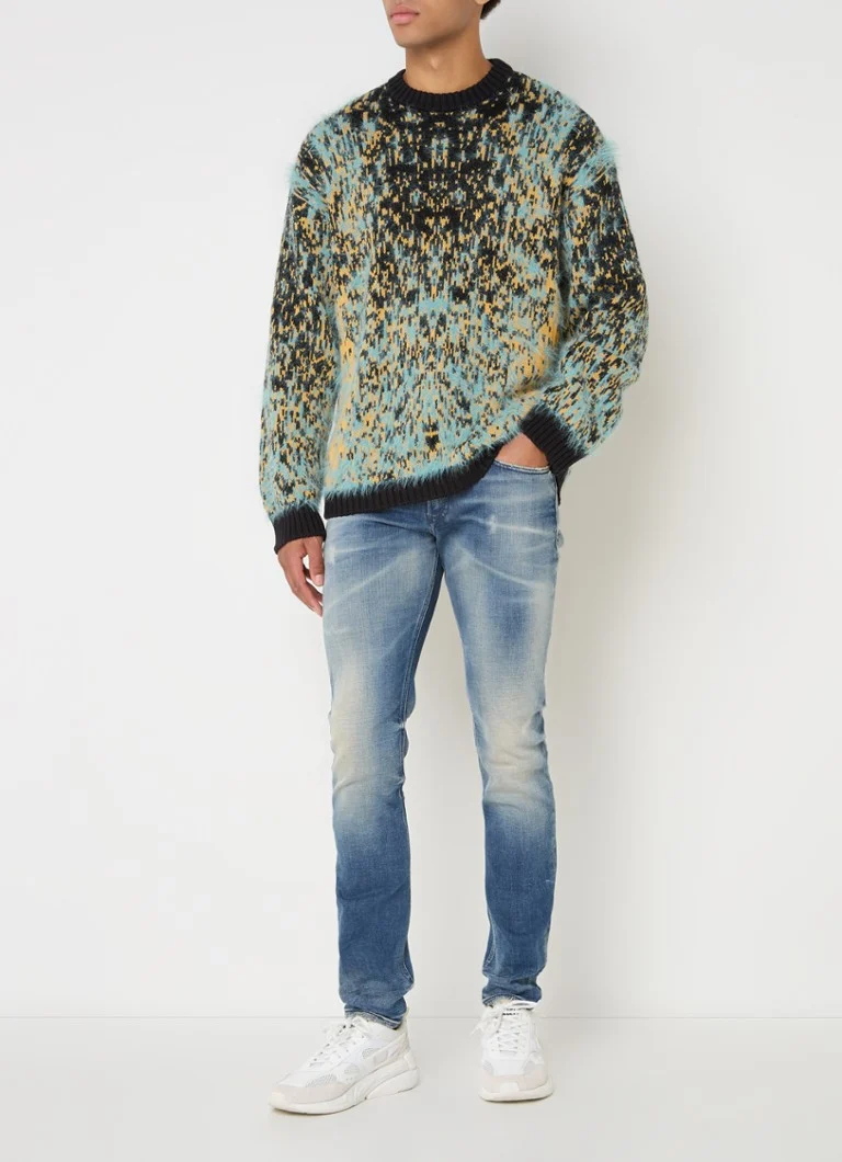 Maglione Diesel K-Rain in misto lana a maglia grossa con motivo integrato
