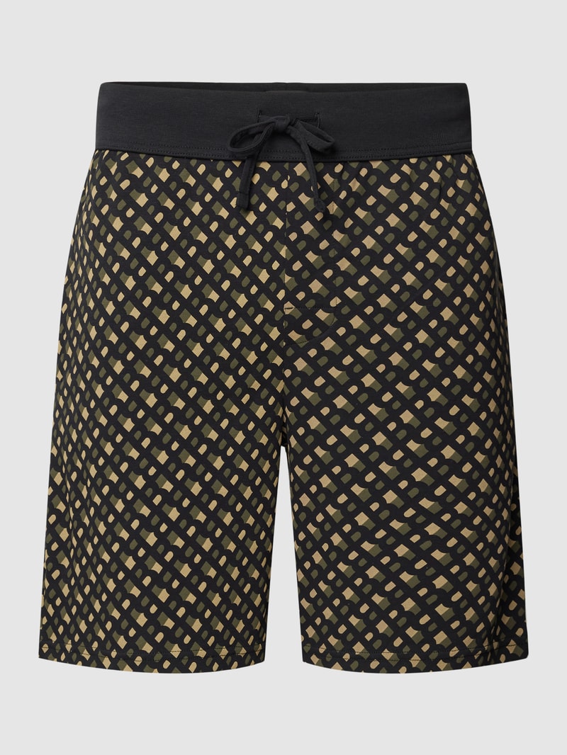 Relaxed Fit Sweatshorts mit Allover-Muster in khaki