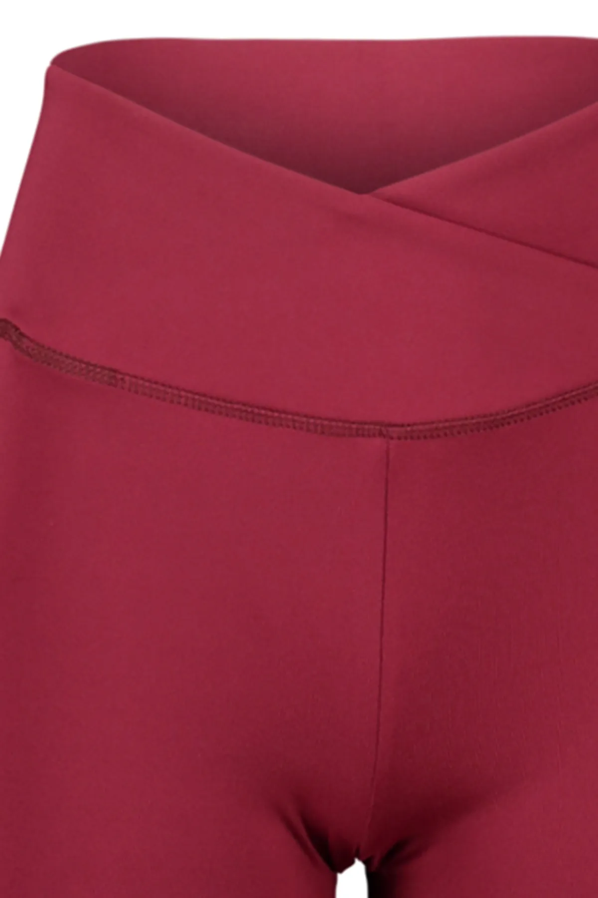 Trendyol Collection  Dark Magenta Restorer Zweireihige Strick-Sportshorts/Kurze Leggings mit Taillendetail TWOSS21SR0714