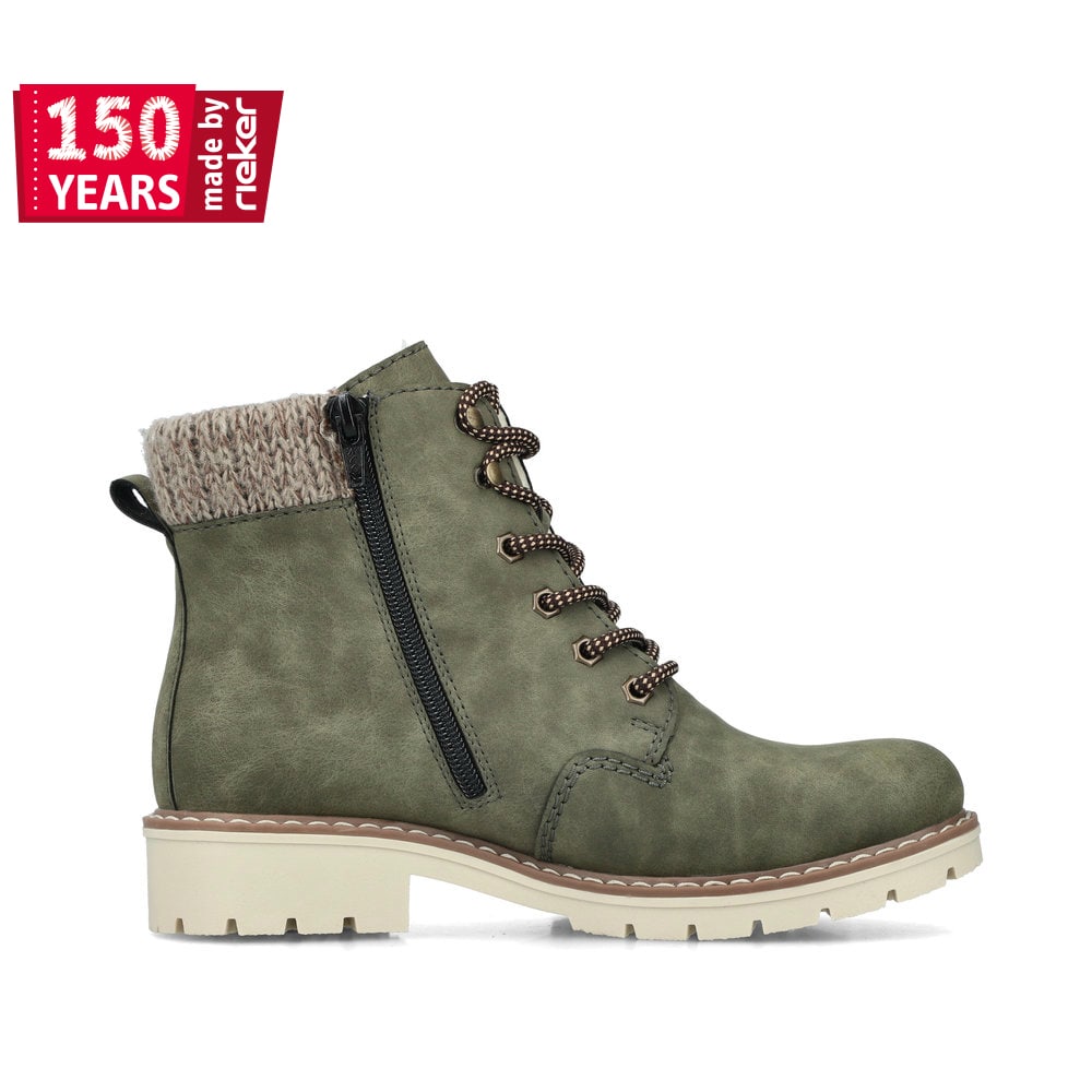 Rieker Damen Schnürstiefel kaktusgrün