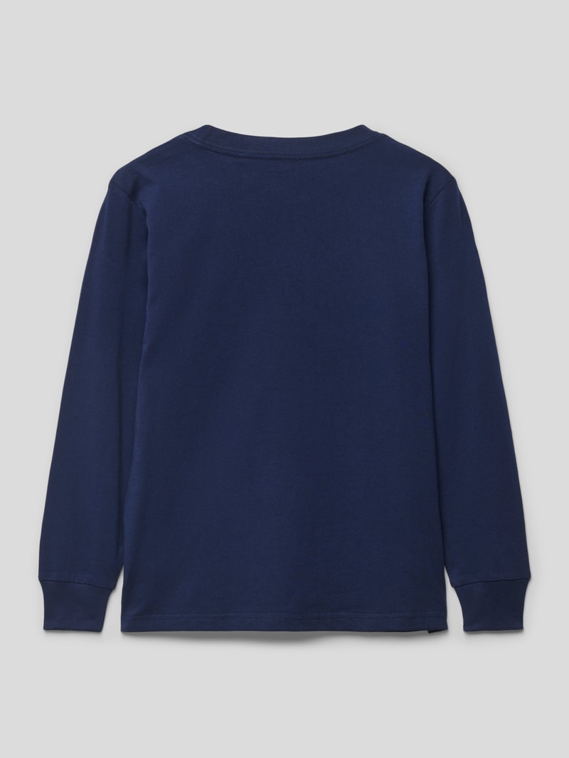Longsleeve mit Label-Print in marineblau