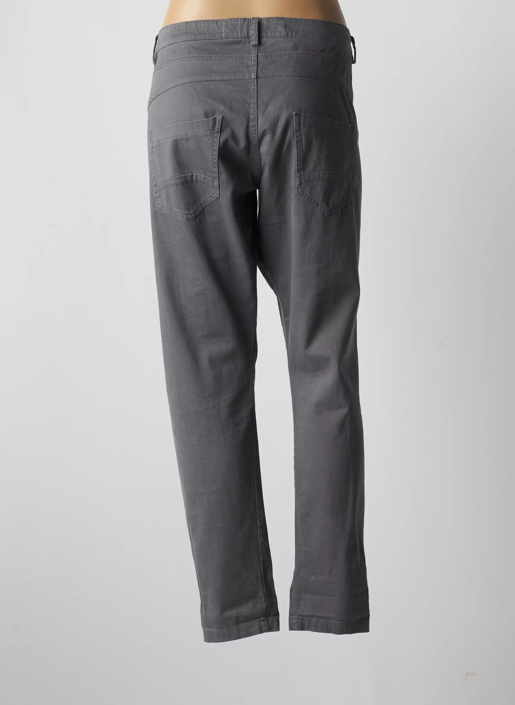 Uno Piu Uno Pantalons Droits Femme couleur gris