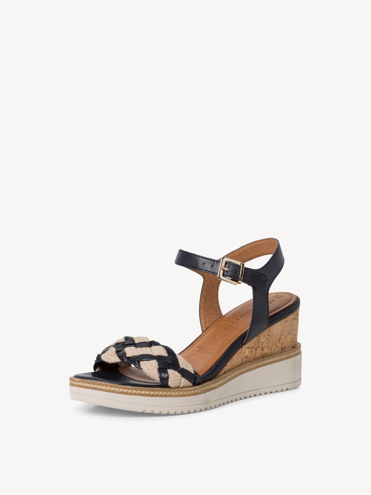 Sandale à talon en cuir - bleu