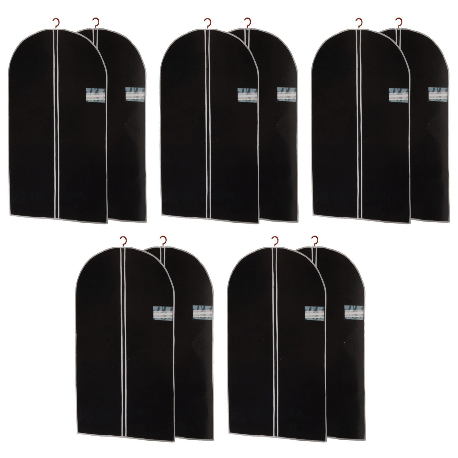 HAC24 Kleidersack Kleiderhülle Schutzhülle Kleidersack Aufbewahrungs Hülle Vliesstoff (Set, 10 St., 150 x 60 cm) mit Reißverschluss & Sichtfenster
