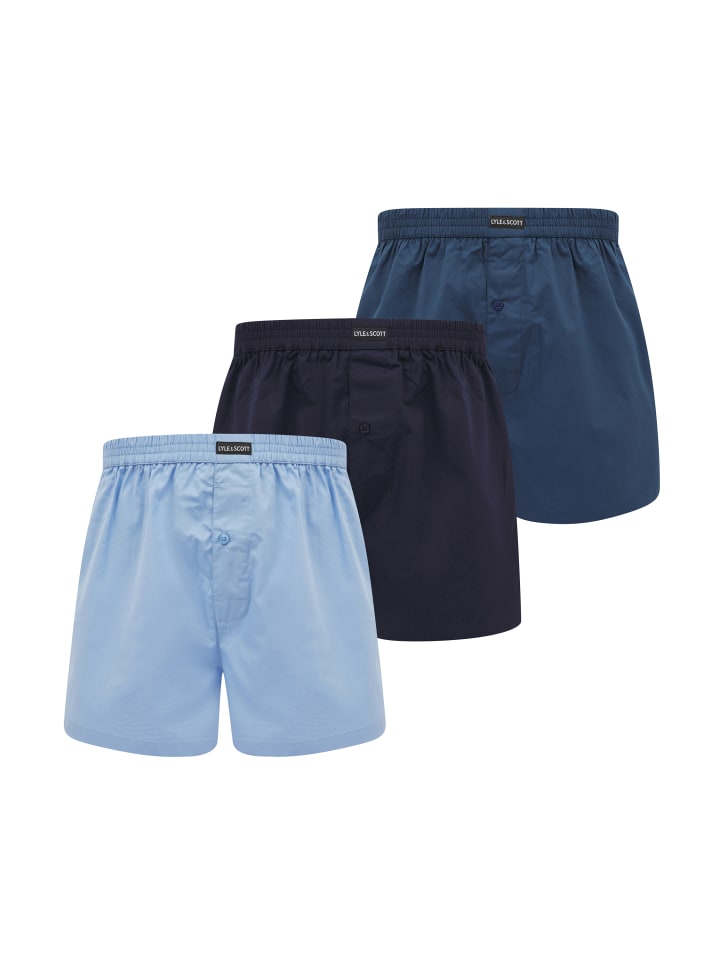 Lyle & Scott Boxer 3-Er Set in Pastellblau/Blau/Dunkelblau günstig kaufen