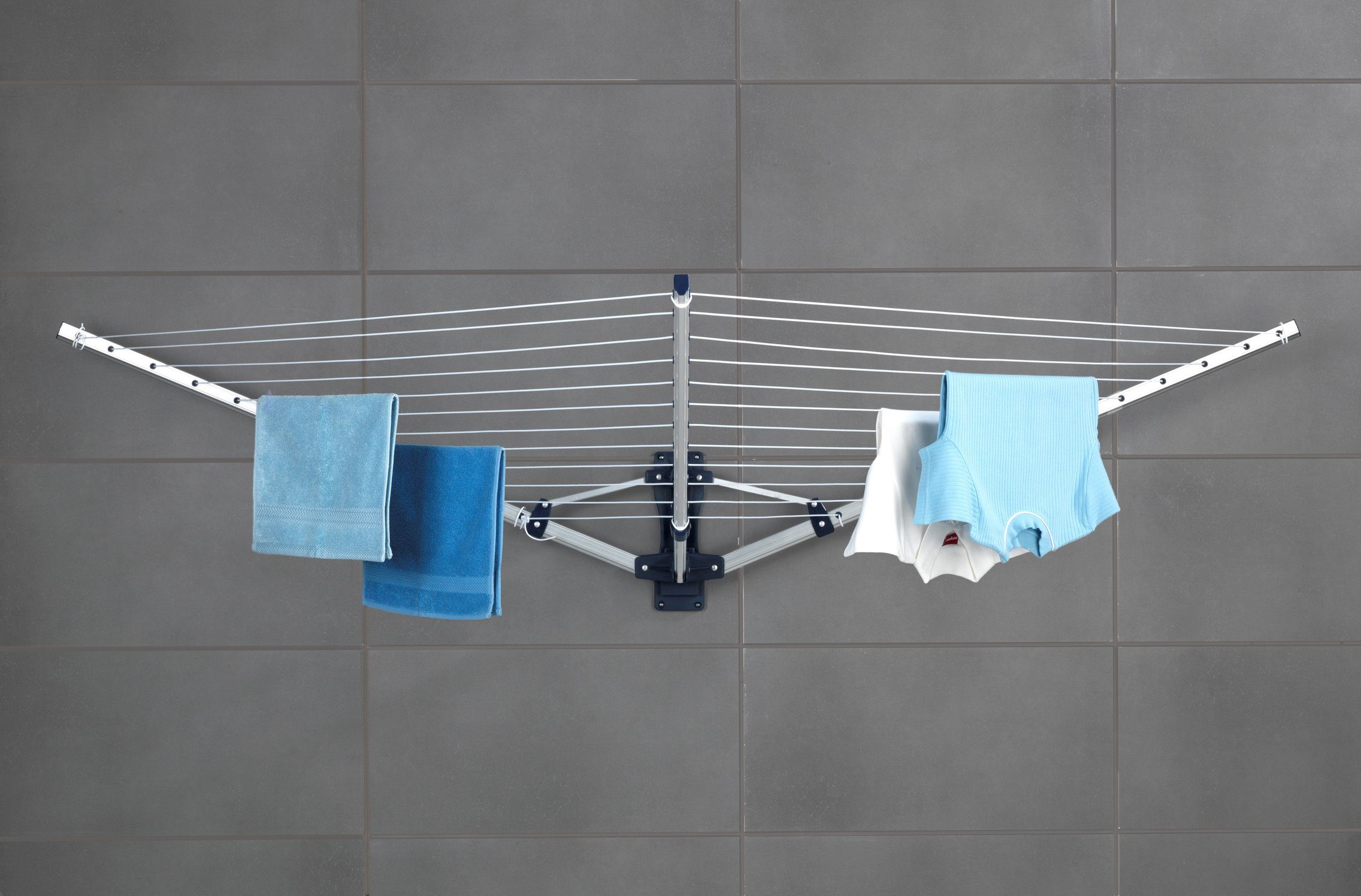 WENKO Wandwäschetrockner, 18 m Trockenlänge, rostfreier Aluminium, zusammenklappbar