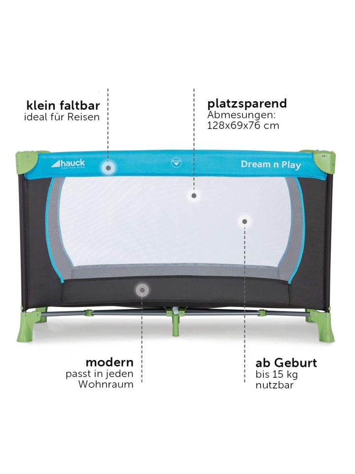 Hauck Reisebett Set Dream'n Play - mit Alvi Reisebett in blau,gruen günstig kaufen onesize