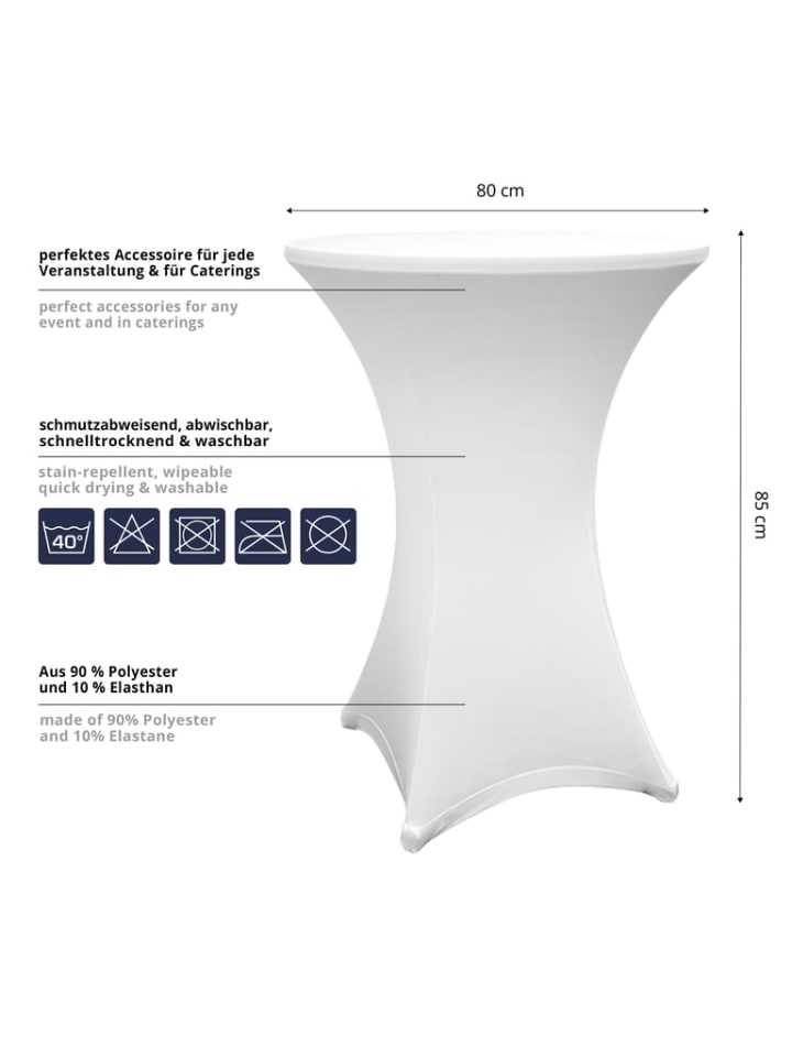 Lumaland Stehtischhusse Tisch Husse abwischbar stretch schnelltrocknend Ø 80-85cm günstig kaufen onesize