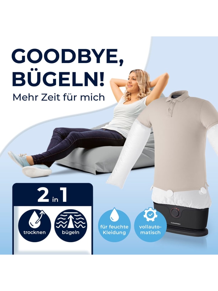CLEANmaxx CLEANmaxx Bügler mit Timerfunktion  für Hemden & Blusen - silber/schwarz günstig kaufen onesize