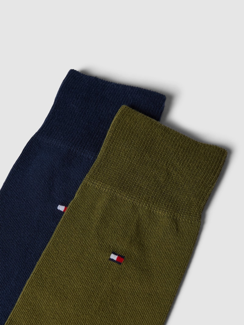Socken mit Label-Details im 2er-Pack in olivgrün