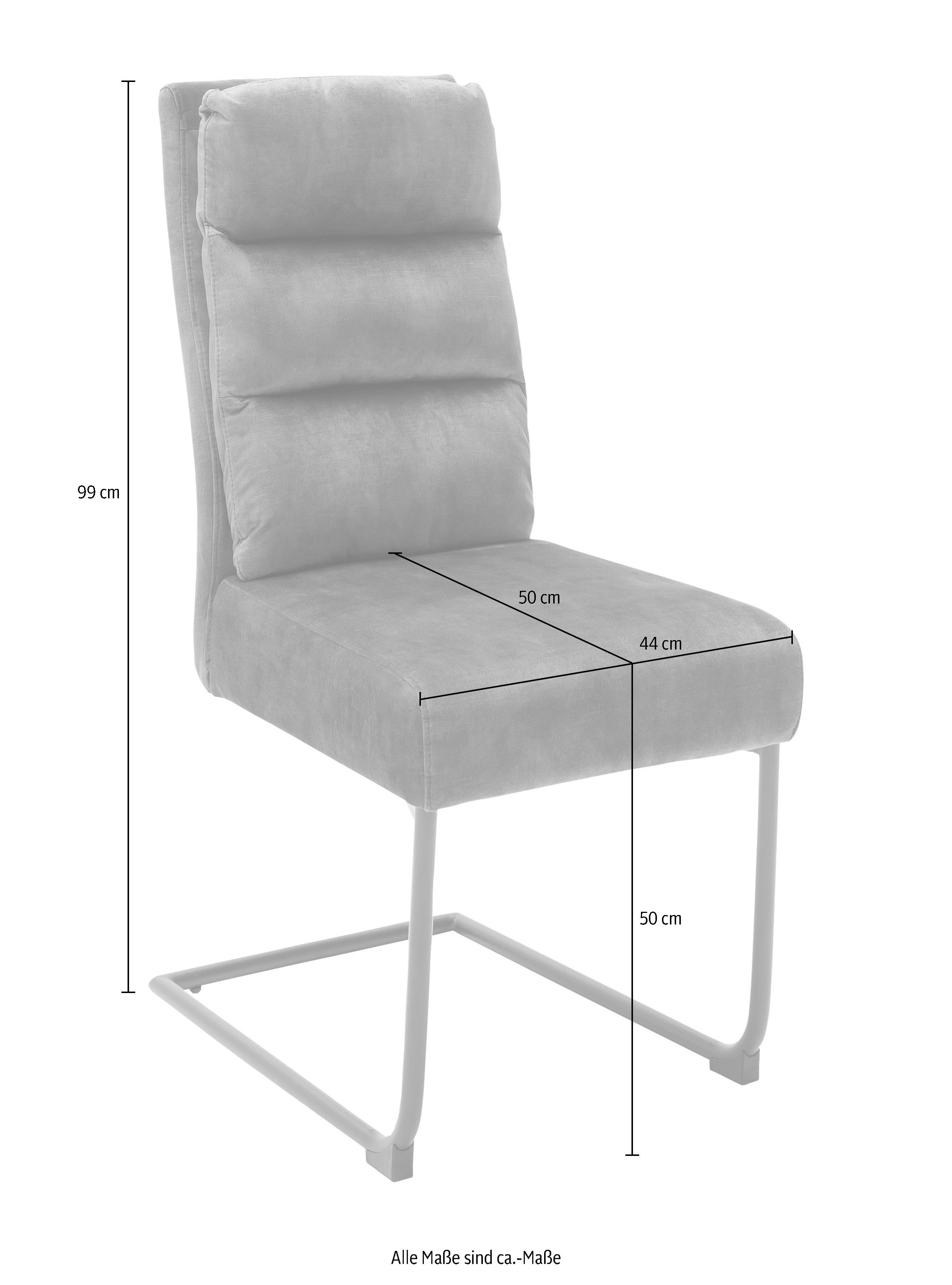 MCA furniture Freischwinger Lampang (Set, 2 St), 2er Set, Stuhl mit Stoffbezug im Vintagelook, belastbar bis 120 kg