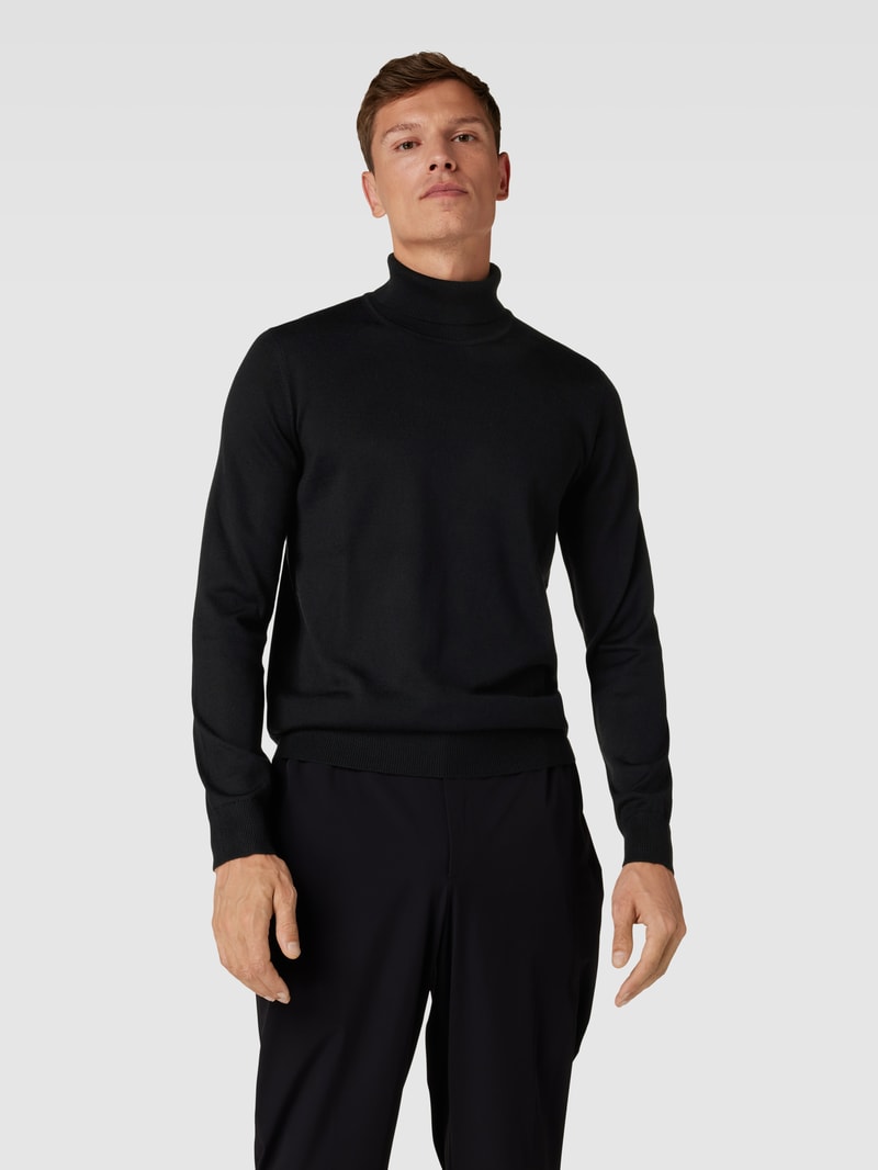 Pullover mit Stehkragen in schwarz