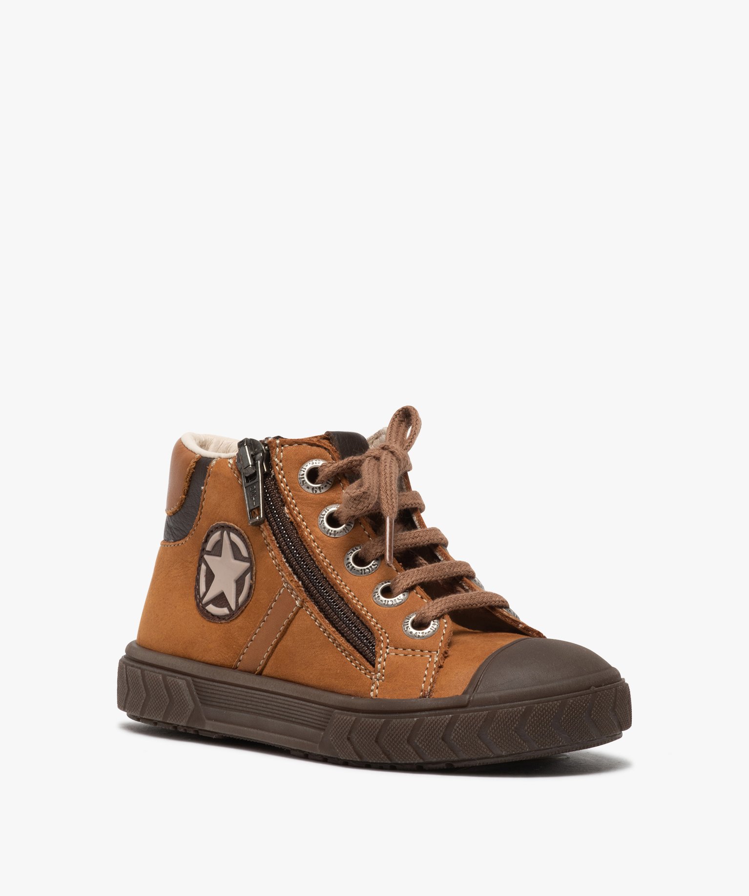 Boots Garçon en cuir fermeture lacets et zip - Bopy | GEMO