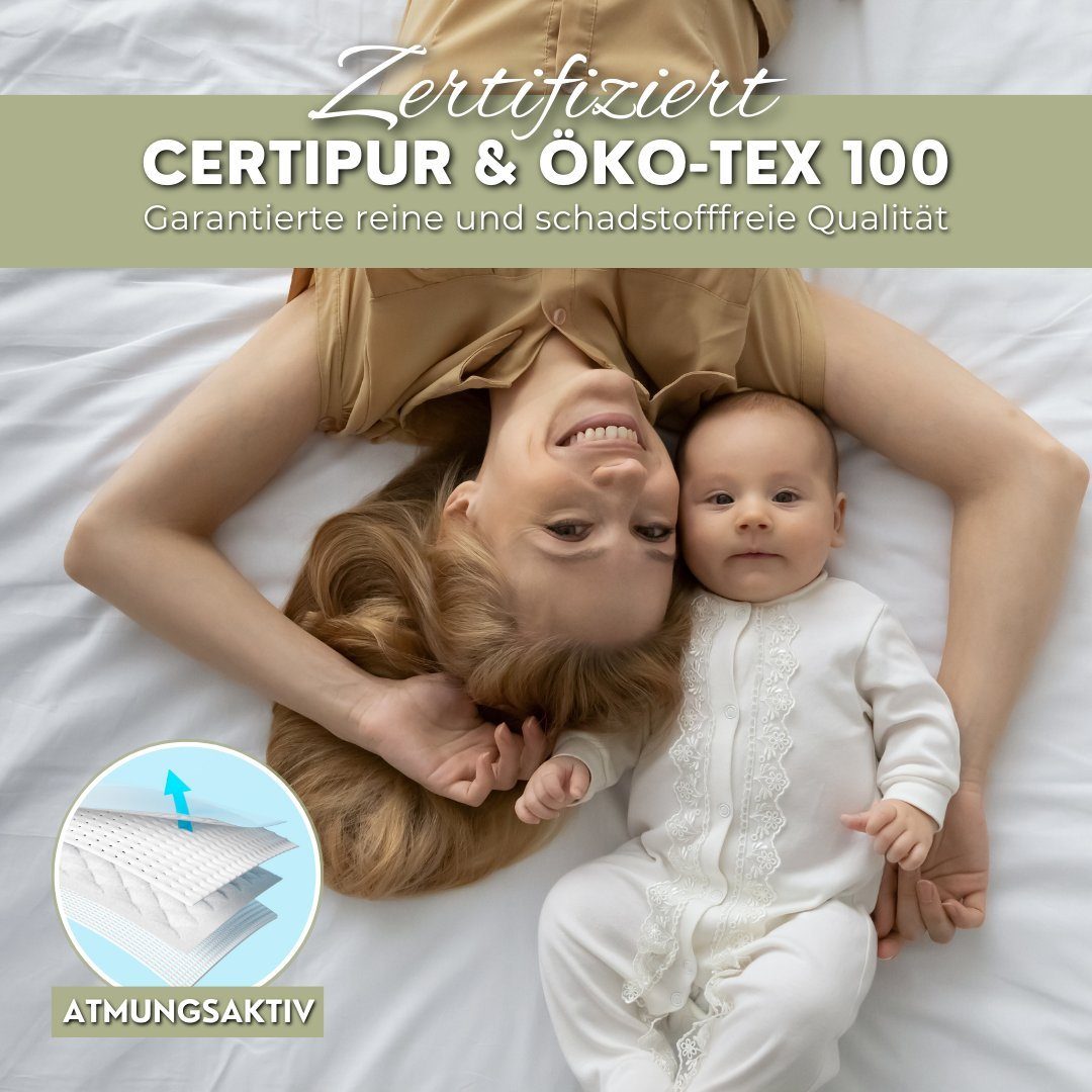 Kindermatratze COZY, Alavya Home®, 10 cm hoch, (Babymatratze 60x120 cm ohne Spannbettlaken,CertiPUR zertifizierter Härtegrad H2 Kaltschaum mit waschbarem Bezug,hochwertige Matratze für Babybett,Kindermatratze 120x60 Kaltschaummatratze), Made in Europ