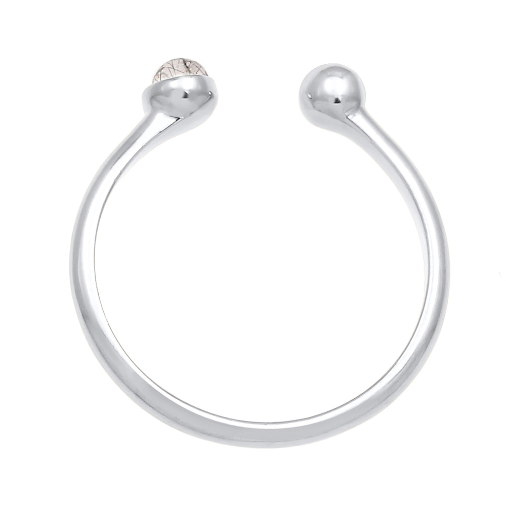 Elli Elli Bague Bague ajustable pour dames avec quartz tourmaline en 925/1000 argent m Bague