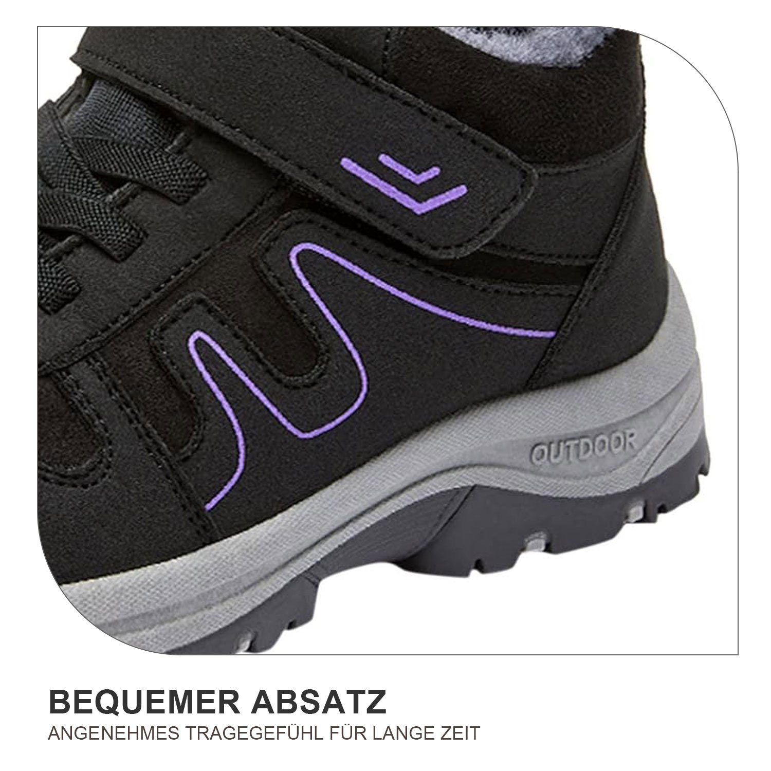 Daisred Damen Winterstiefel Trekkingschuhe mit Warme Pelzfutter Snowboots