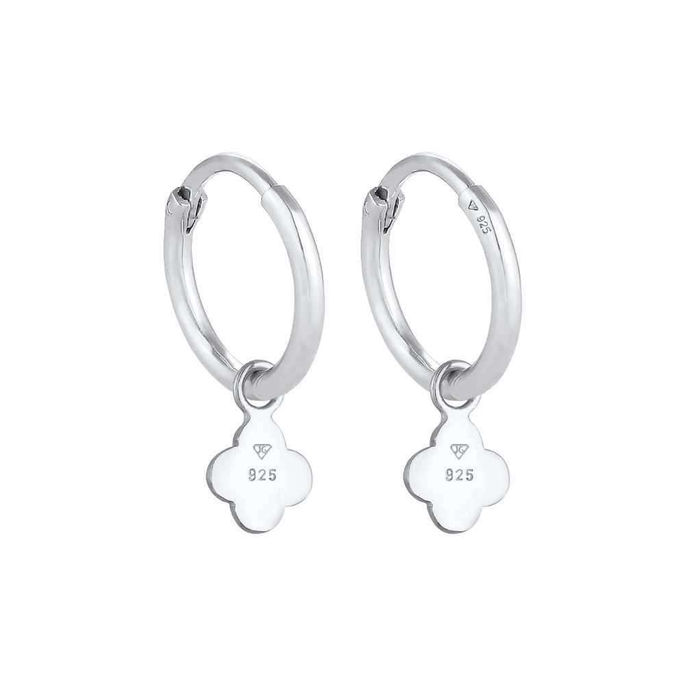 Elli Elli Boucles d'Oreilles Pendentif Créole Femme Trèfle Symbolee de Chance Talisman Boucles d'oreilles