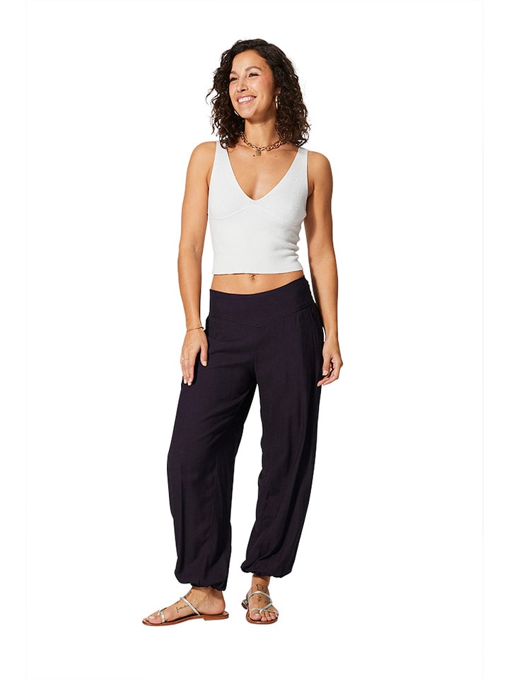 Aller Simplement Stoffhose in Schwarz günstig kaufen