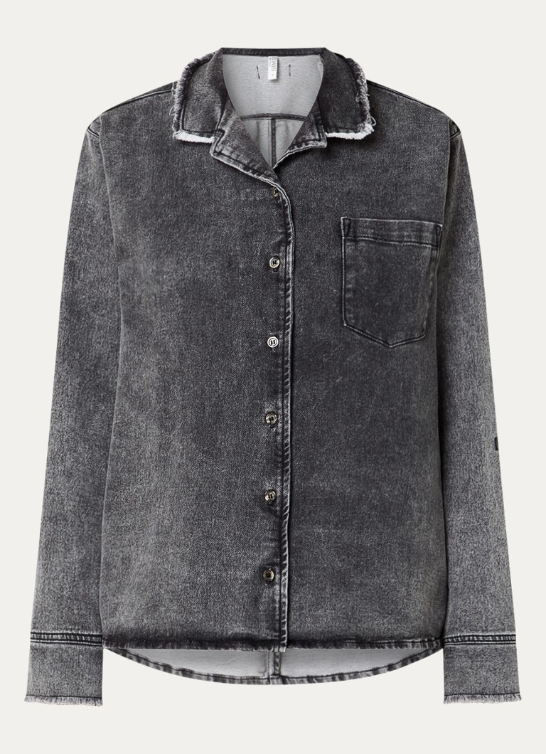 Bluză din denim 10DAYS cu buzunar la piept