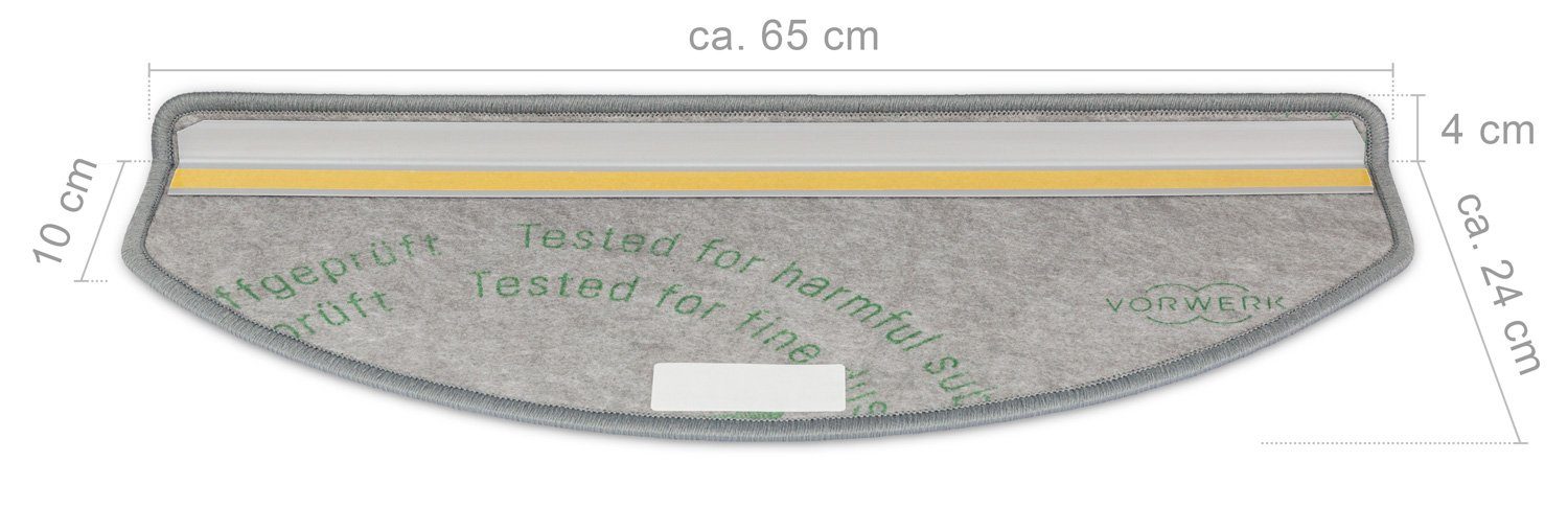Stufenmatte Stufenmatten Vorwerk Lord Halbrund SparSet Anthrazit 15 Stück, Metzker®, halbrund, Höhe: 8 mm, 15 Stück im Set - Anthrazit