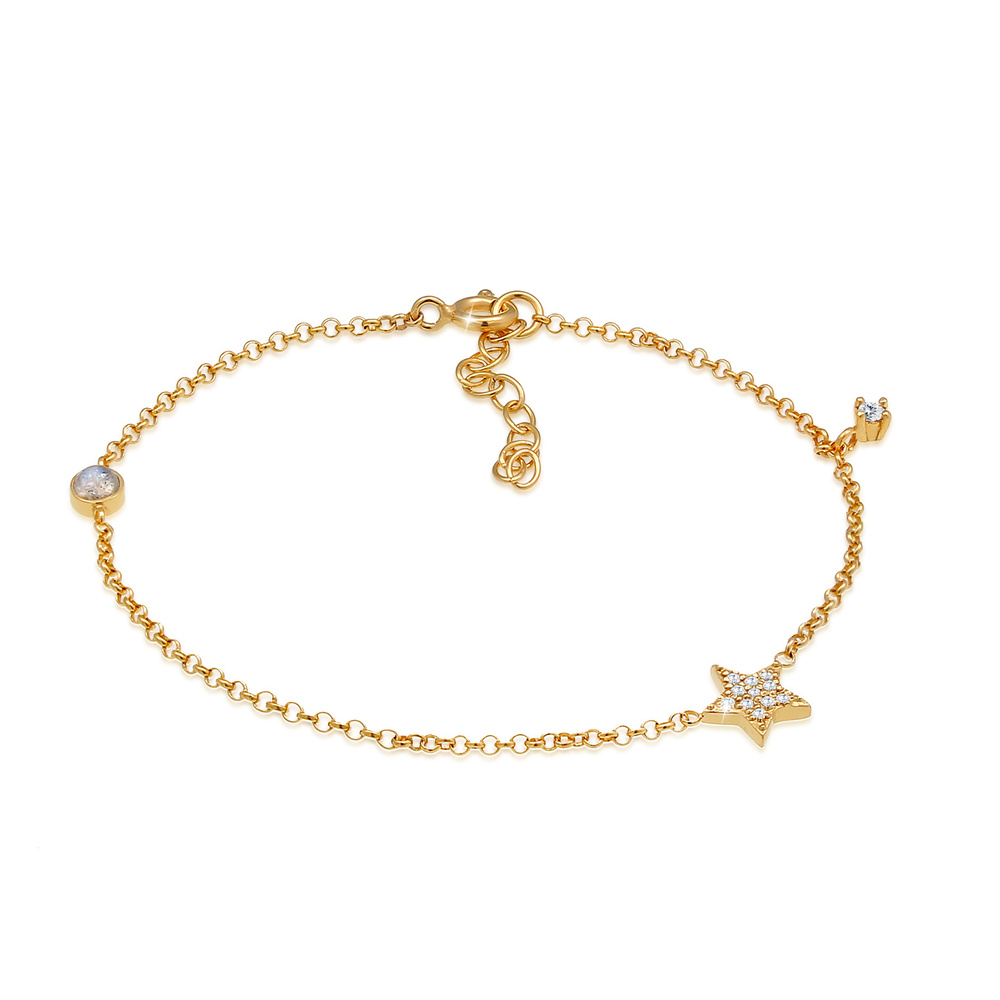 Elli Elli Bracelet Stern Astro Zirkonia Labradorit 925 Silber Bracelet
