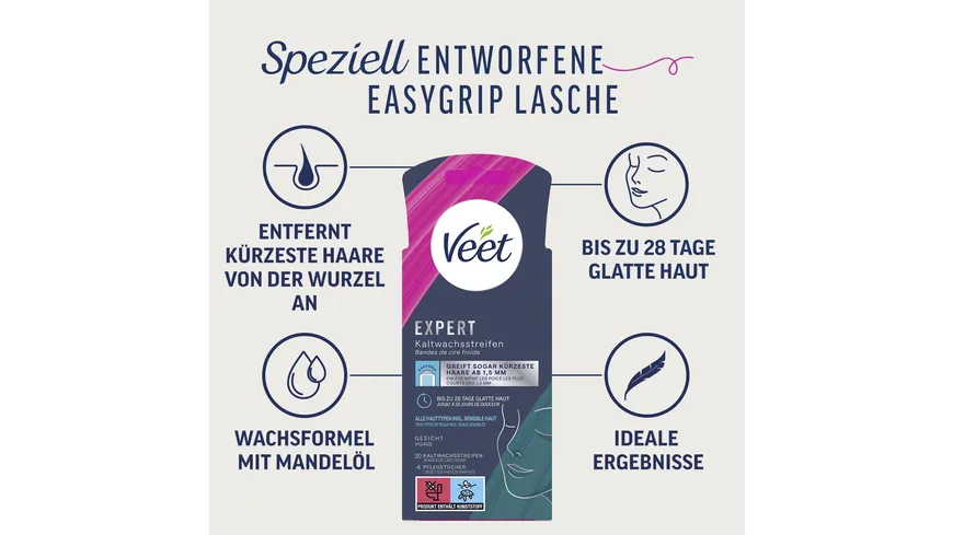 Veet Expert Kaltwachsstreifen Gesicht