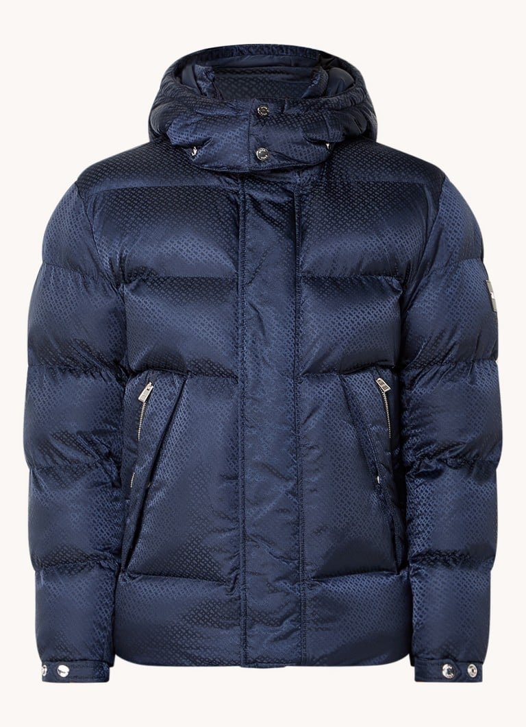 Jaqueta puffer HUGO BOSS H-Corbinian com capuz removível e estampa com o logotipo.