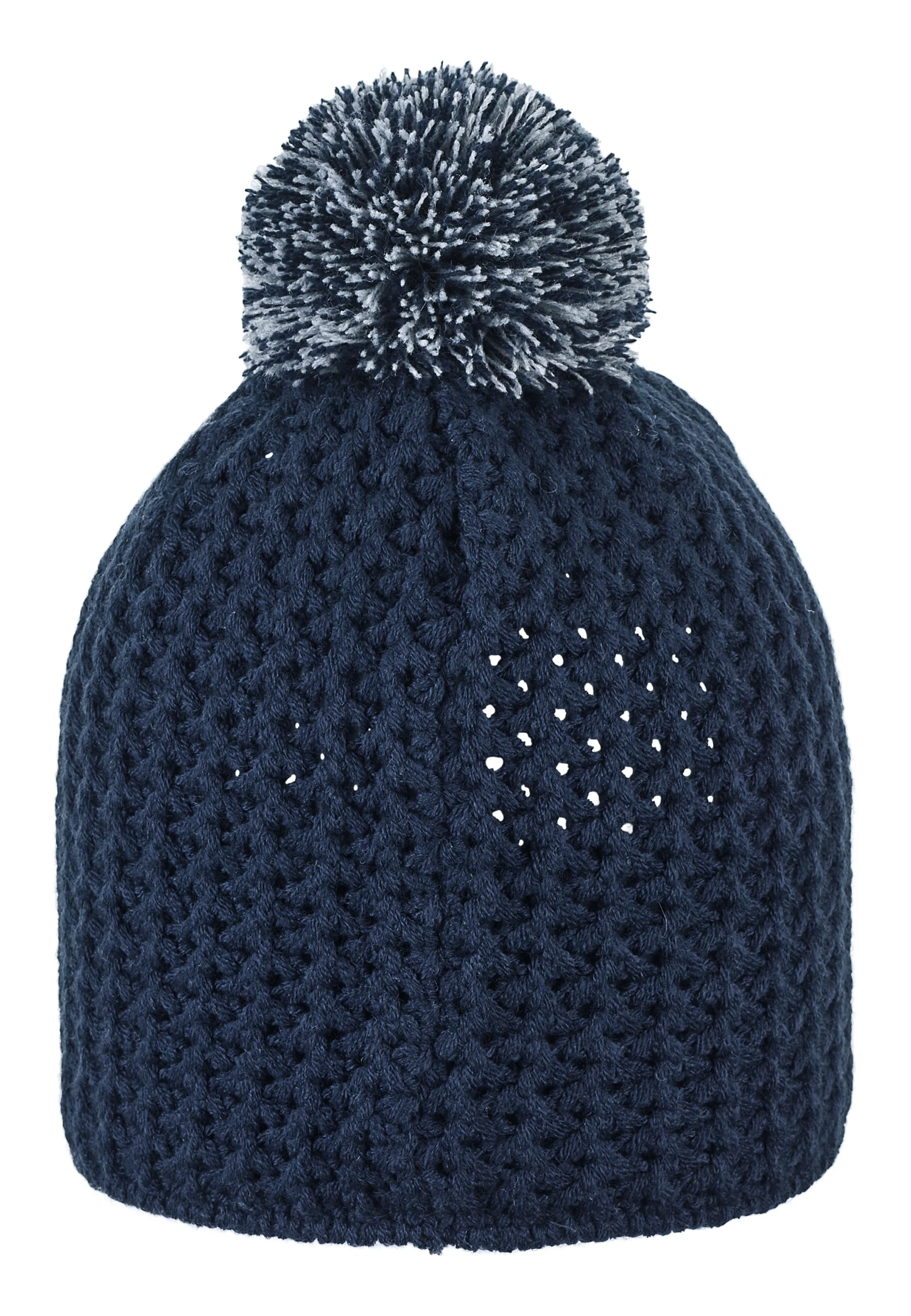 Strickmütze mit Struktur, Marine oder Silber mel.