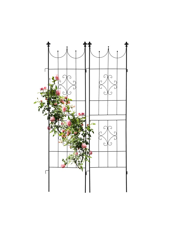 relaxdays 2 x Rankgitter in Schwarz - (B)46 x (H)183 cm günstig kaufen onesize