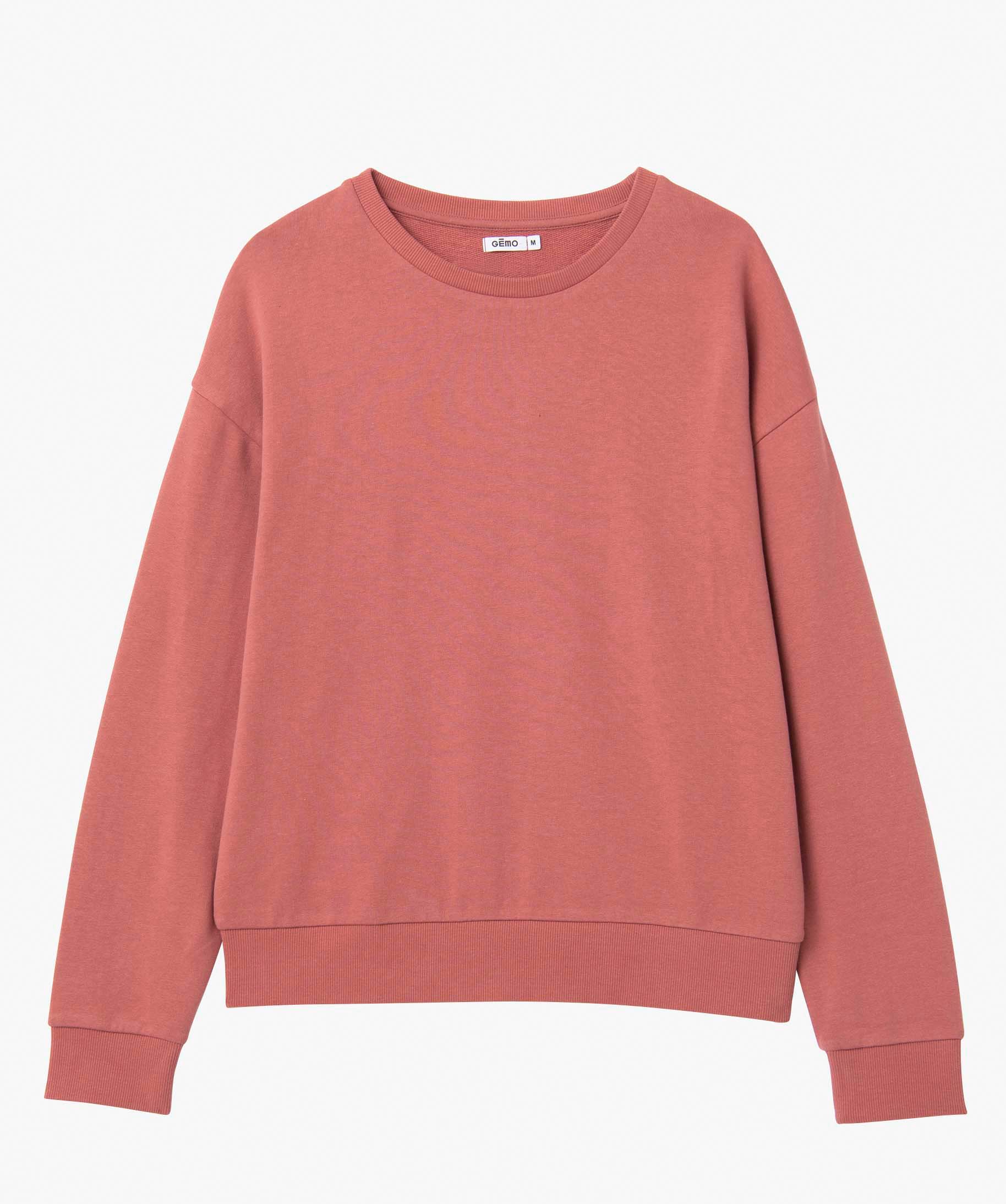 Sweat femme uni intérieur bouclettes rose | GEMO
