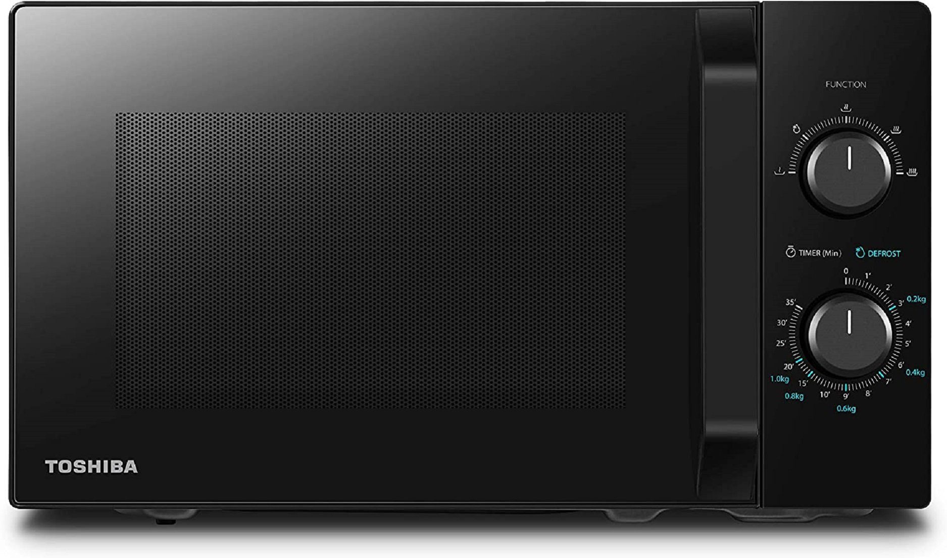 Toshiba Mikrowelle MW2-MM20PF(BK) Freistehend Mikrowelle, 20L, 800W, 5 Leistungsstufen, Mikrowelle, 20,00 l, mit Grill und Heissluft, Auftaufunktion