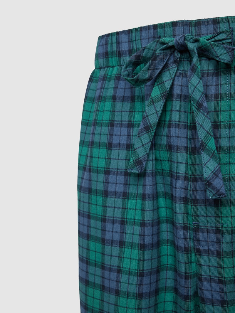 Pyjama-Hose mit Karomuster in aqua blau