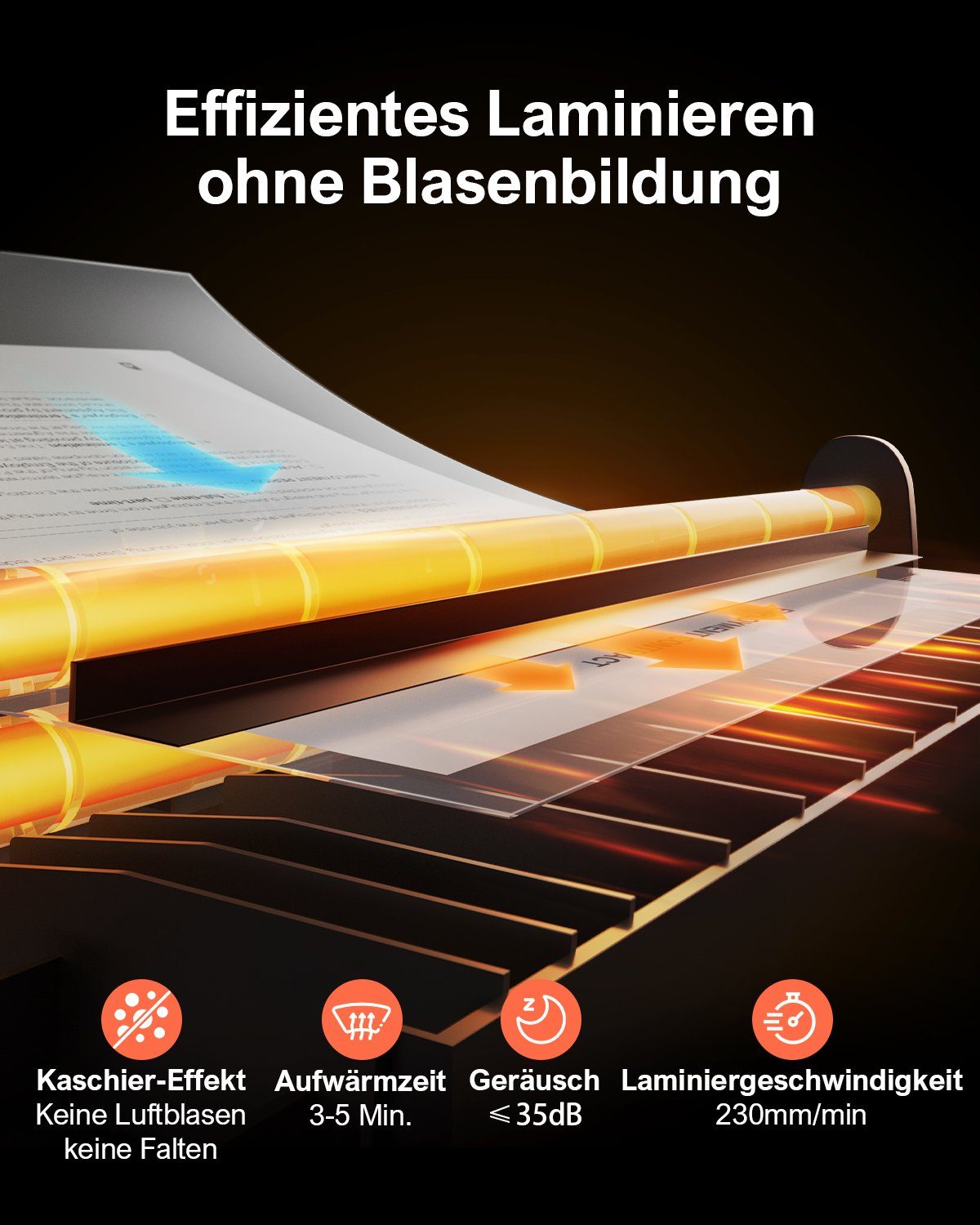 ABOX Laminiergerät Involly OL381C, ABS Funktion, Schneidemaschine und Eckenrunder