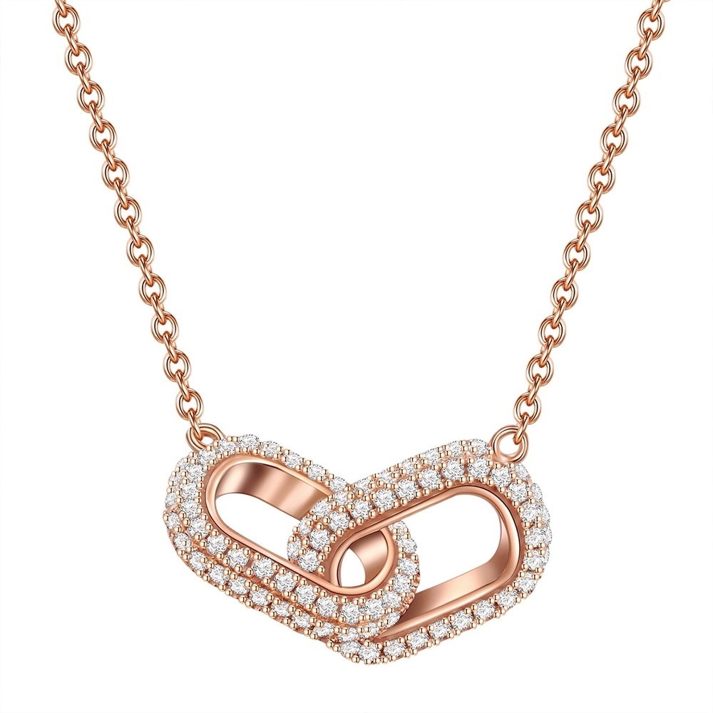 Glanzstücke München Collier en argent Argent sterling Oxyde de zirconium (CZ) en Or rose collier