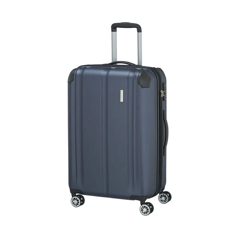 Travelite City Trolley mit 4 Rollen M 68cm EXP 78 Liter - Marine