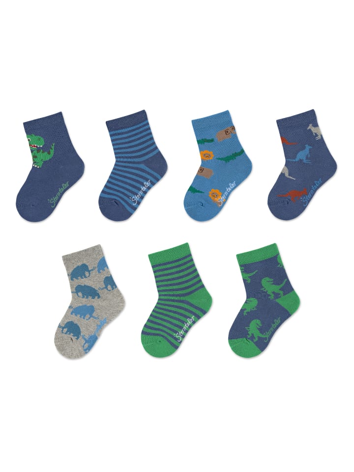 Sterntaler Socken 7er-Box Wildnis in helles blau günstig kaufen