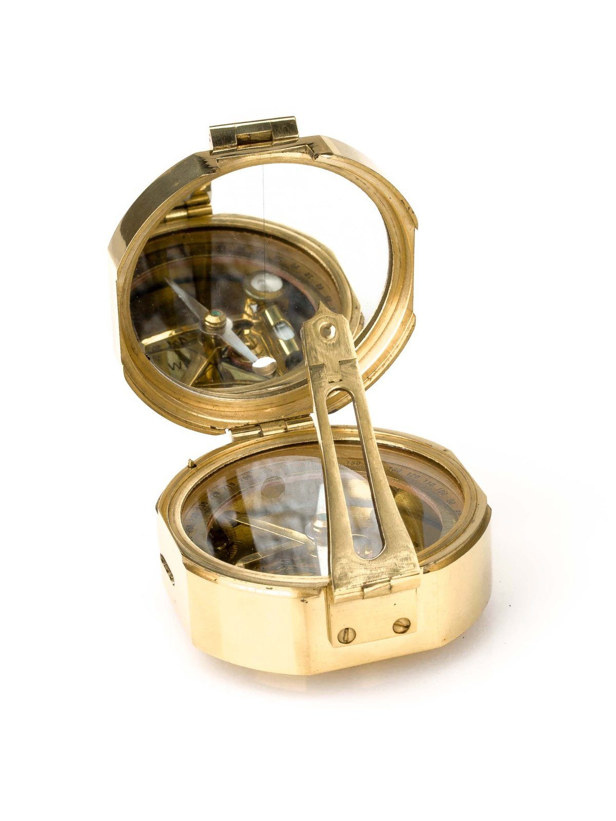 Aubaho Kompass Seefahrer Set Fernrohr Sextant und Kompass Messing in Holzetui Marine