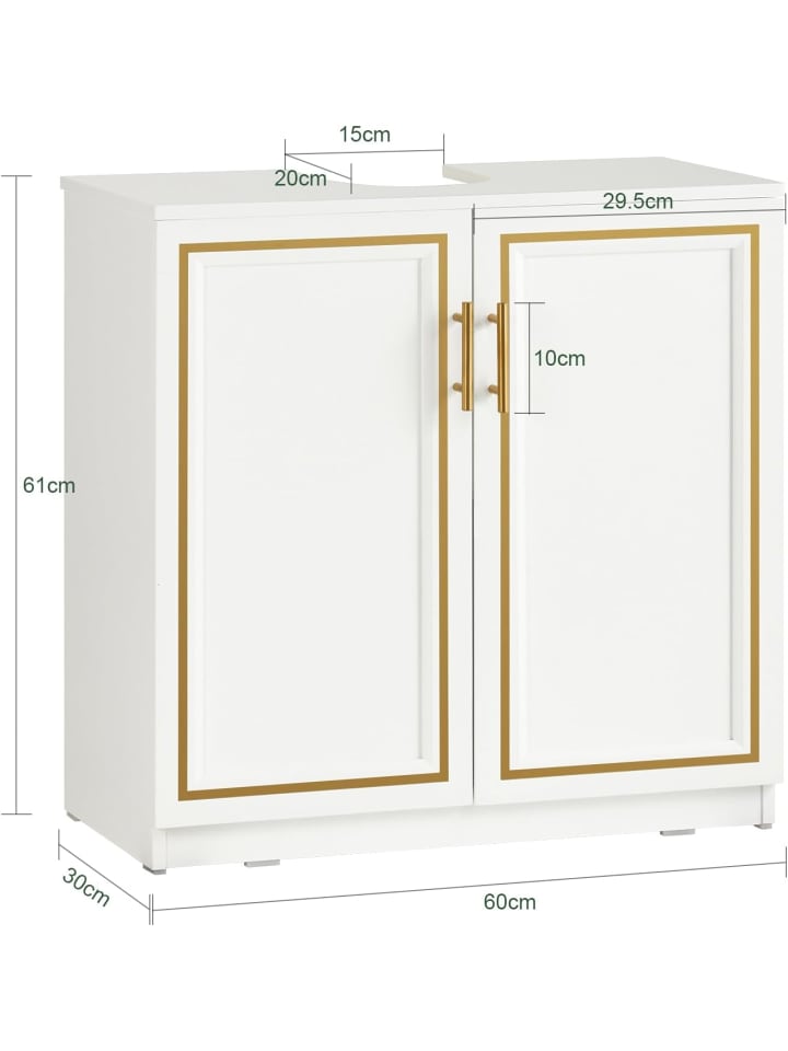 SoBuy Waschbeckenunterschrank in Weiß - (B)60 x (H)61 x (T)30cm günstig kaufen onesize