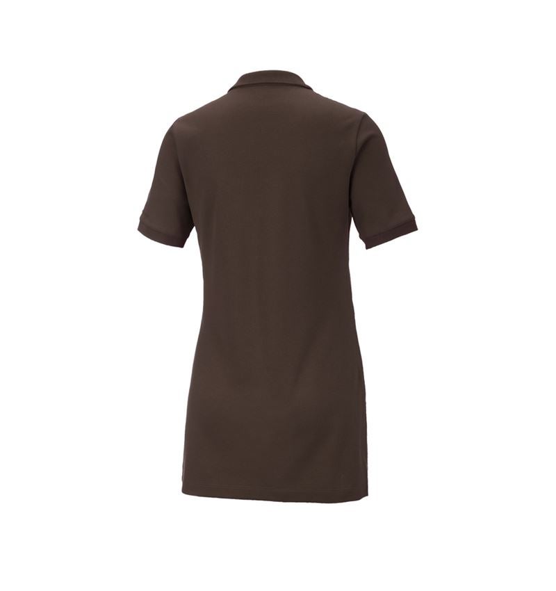 e.s. Piqué-Polo cotton stretch, Damen, long fit