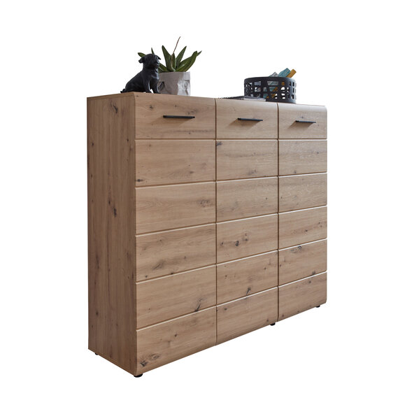 Schuhschrank, 3-türig, eiche