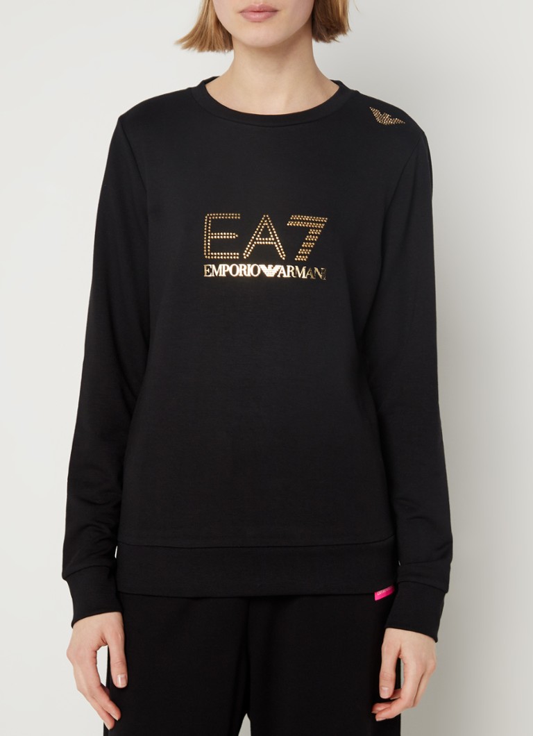 Felpa da allenamento Emporio Armani con logo in strass