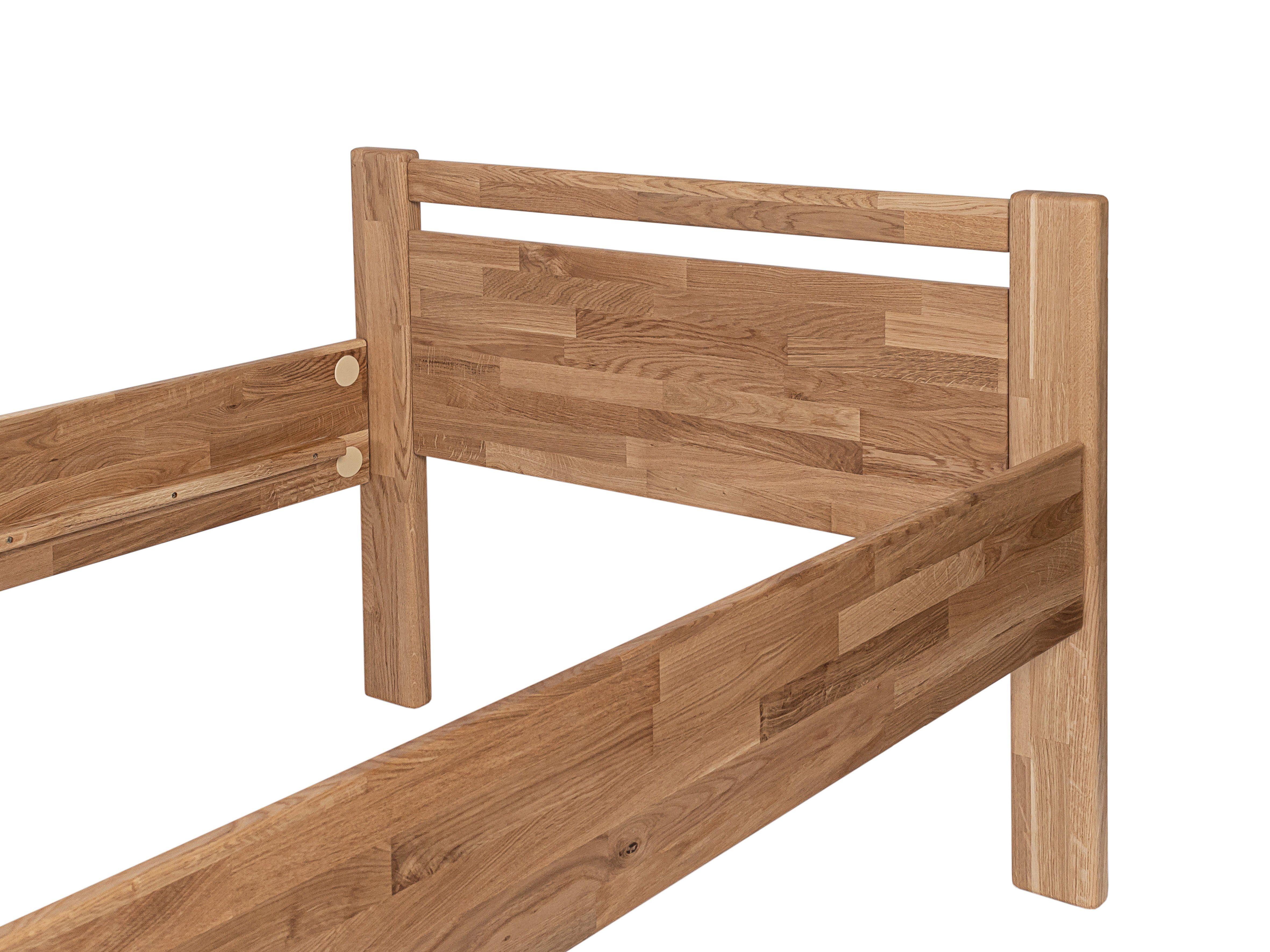 Krok Wood Massivholzbett Krok Wood Seniorenbett SiSi aus Massivholz Eiche in Komforthöhe