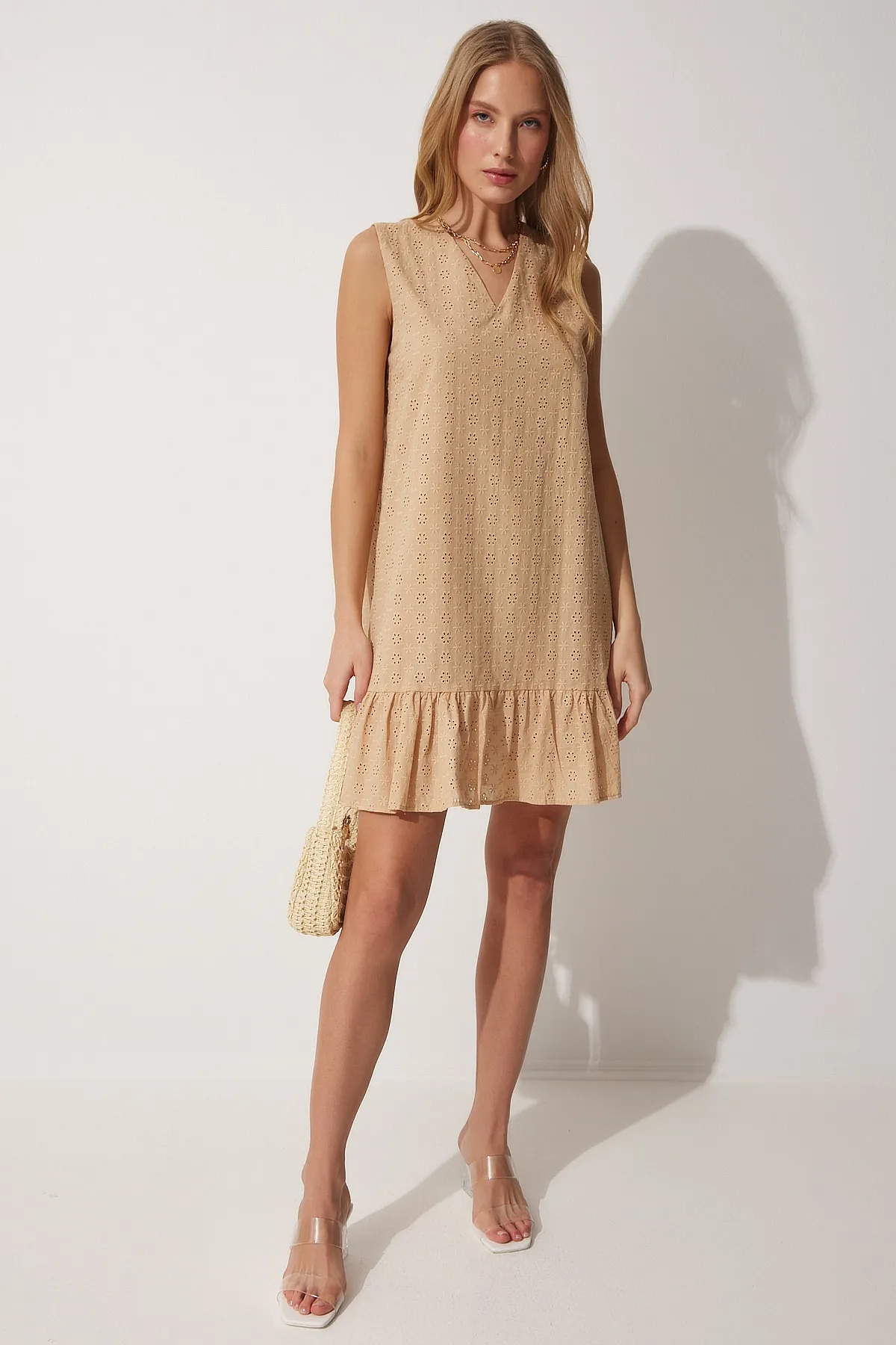 Happiness İstanbul  Sommerkleid mit gewelltem Volant