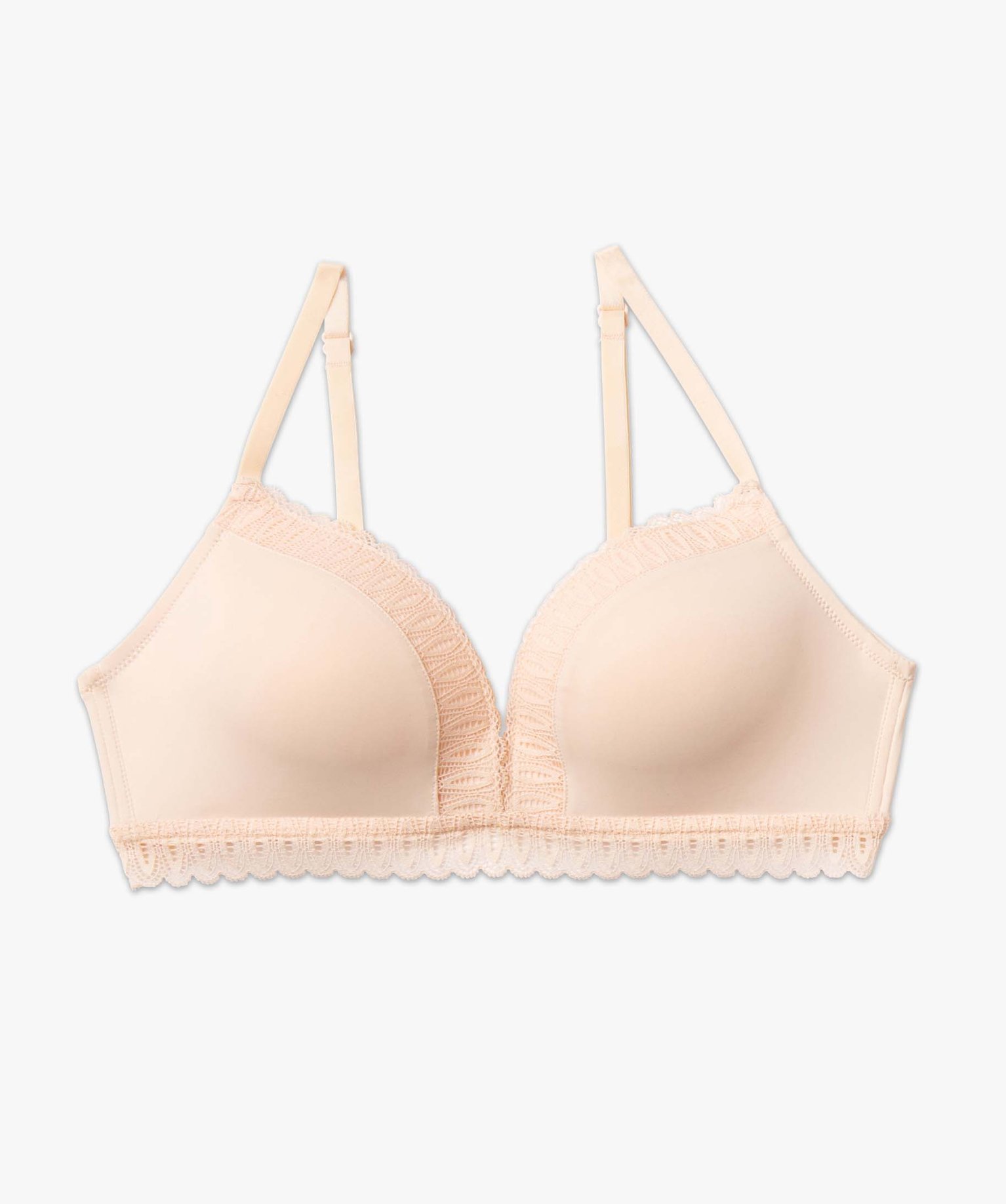 Soutien-gorge moulé sans armatures avec dentelle rose | GEMO