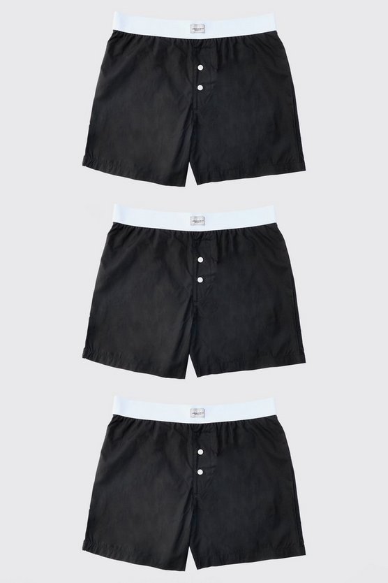 3 Pack Man Tab Woven Boxer Shorts