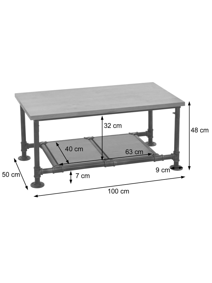 MCW Couchtisch N27 Industrial, Braun günstig kaufen onesize