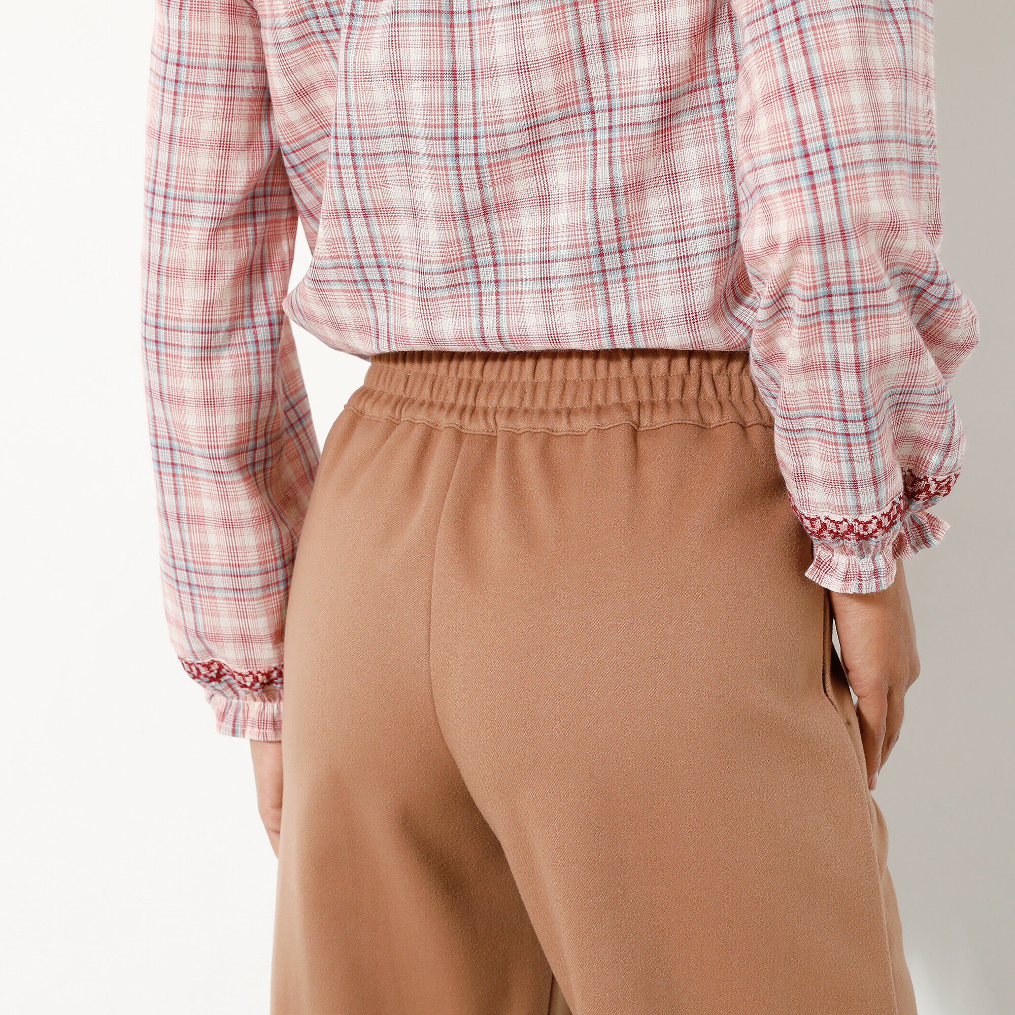 Pantalon large chaud, aspect lainage